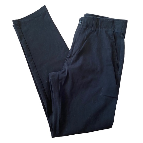 Haggar men’s 30x32 slim fit flat front straight leg black pants button zip - Picture 8 of 11